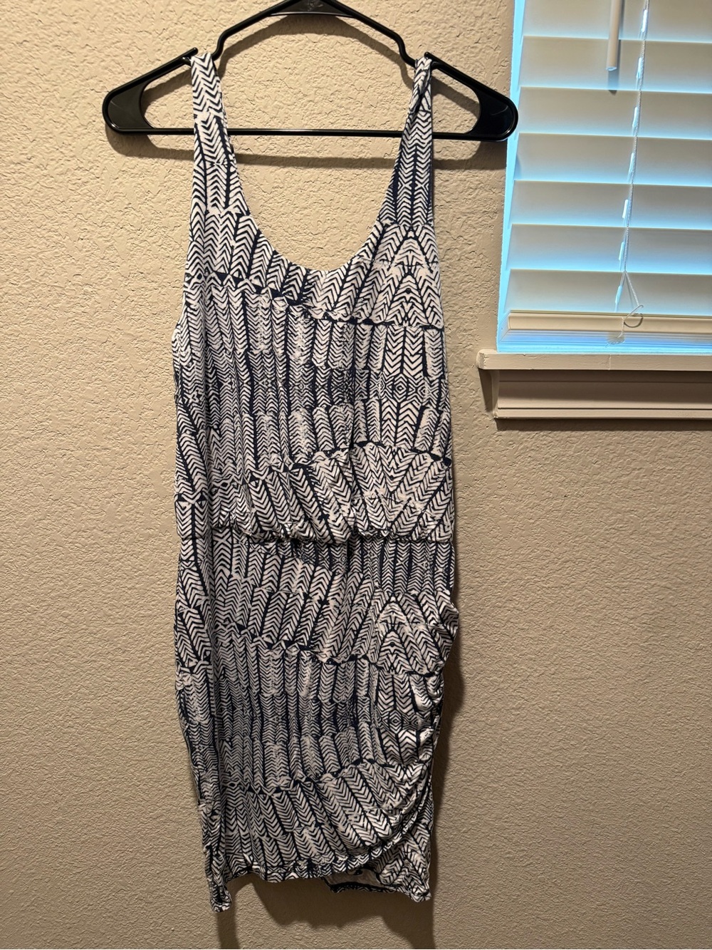 Tart Navy and White Printed Midi Tank Dress